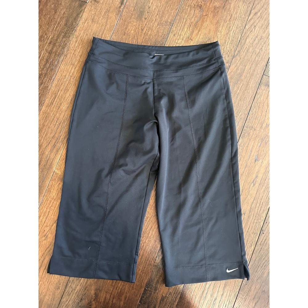 Nike Performance Womens Black Capri Leggings Cropped Athletic Pants Size M 8-10